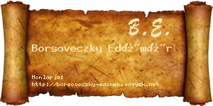 Borsoveczky Edömér névjegykártya